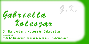 gabriella koleszar business card